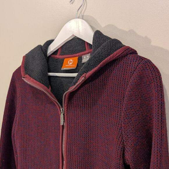 Merrell Select Regulate Jacket Knit Fleece Lined Full Zip Hood Layer - Size M - Picture 4 of 10